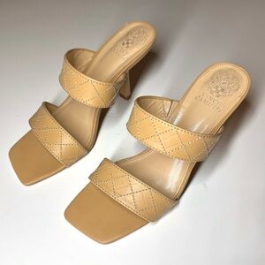 Vince Camuto Women’s Cherzel Slip On Squared Open Toe Heeled Sandal Size- 10